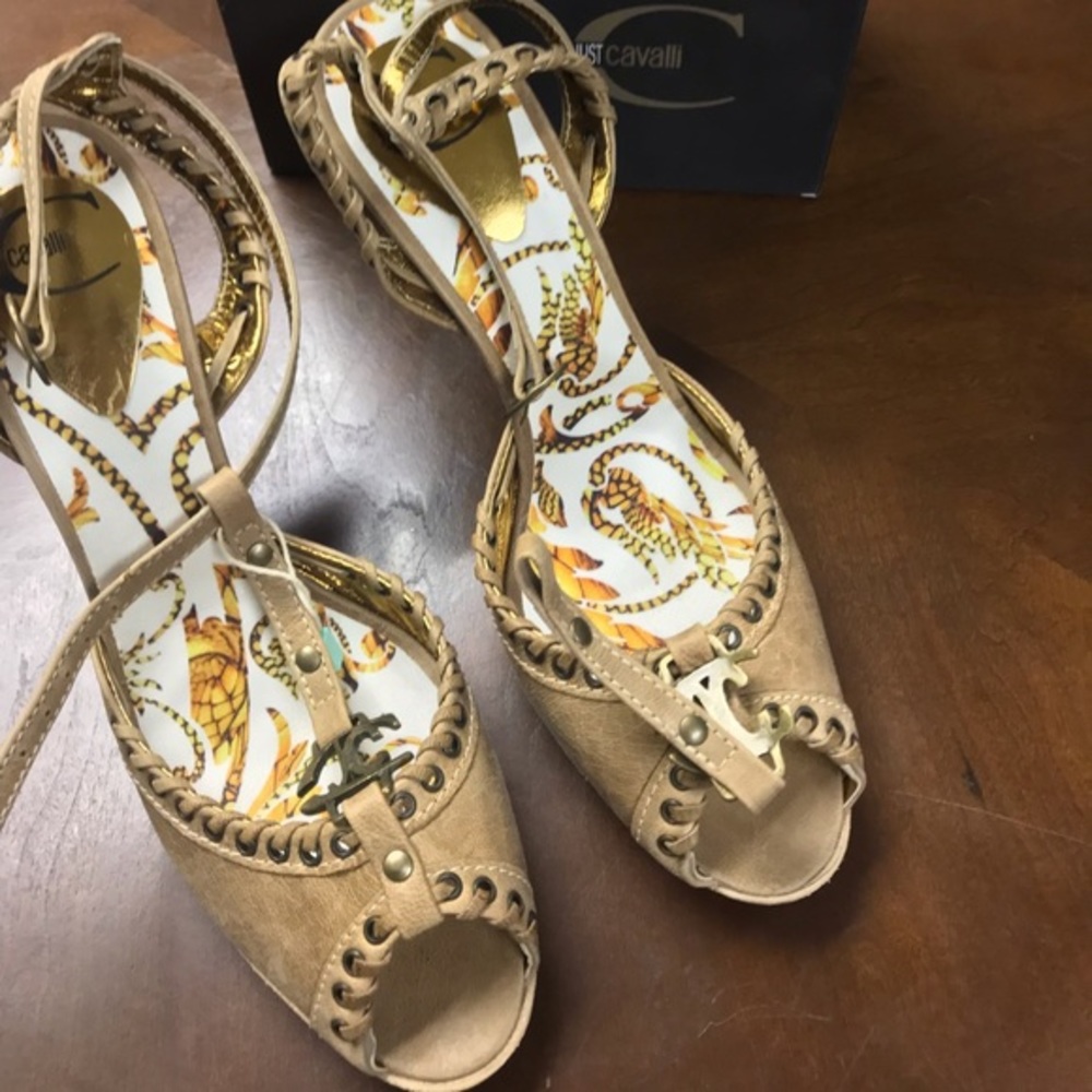 Just Cavalli leather high heel Sandals